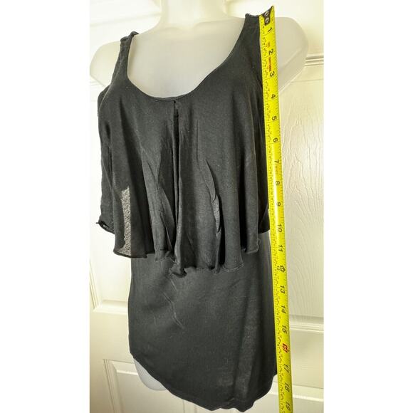 Ann Taylor LOFT Black Ruffle Tank Top coquettish XS , 49-48 - Picture 6 of 15
